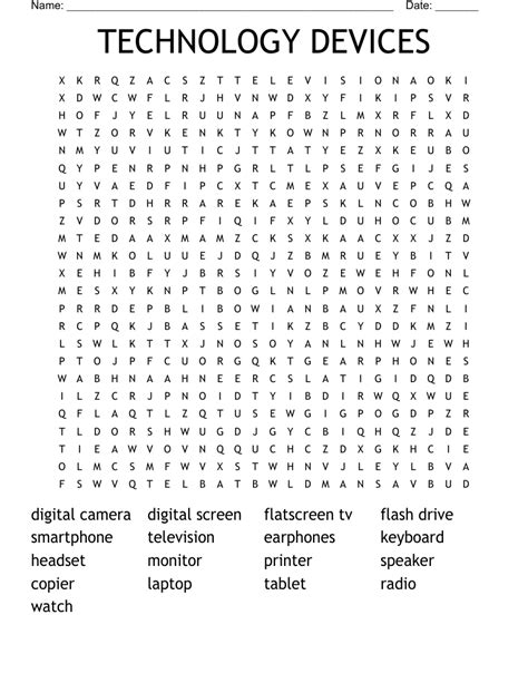 Technology Word Search Printable