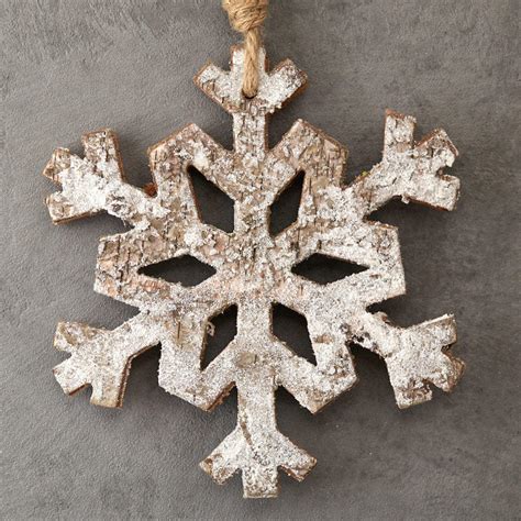 Large Rustic White Washed Snowflake Ornament Christmas Ornaments