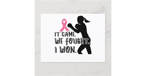 It Came We Fought I Won Breast Cancer Awareness Invitation Postcard
