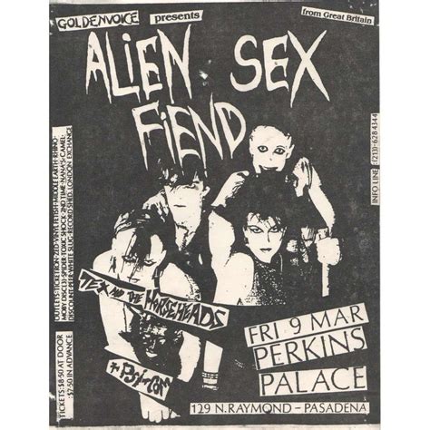 Perkins Palace Fri 9 Mar Usa 80s Original Promo Concert Punk Poster Flyer By Alien Sex Fiend