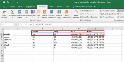 Quick Way To Displayshow Formulas In Excel Show Formula In Excel
