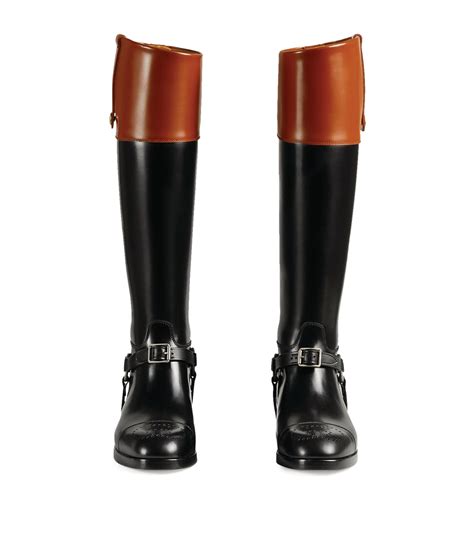 Gucci Black Leather Knee High Boots Harrods Uk