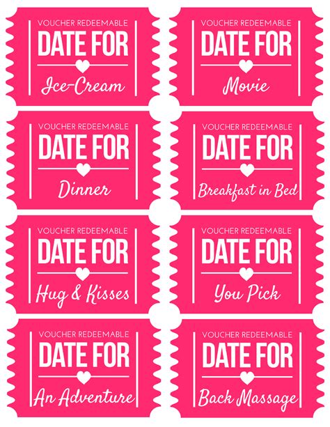 Free Printable Valentines Day Coupons Coupons For Boyfriend Diy