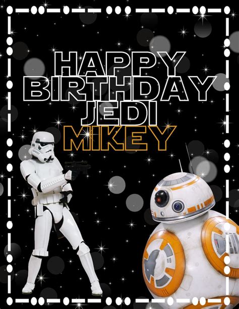 Star Wars Birthday Poster Star Wars Birthday Star Wars Etsy