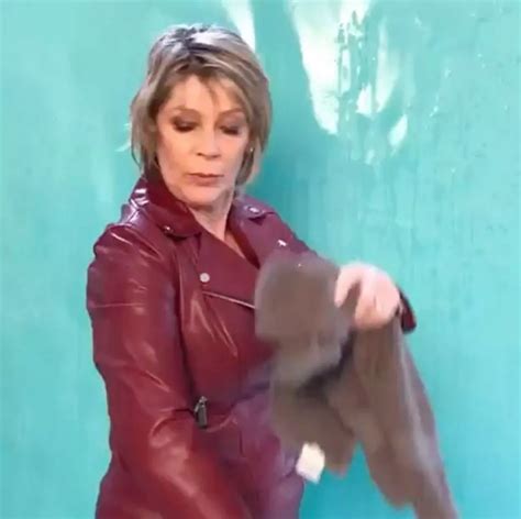 in pictures ruth langsford has water thrown over her during photoshoot rsvp live