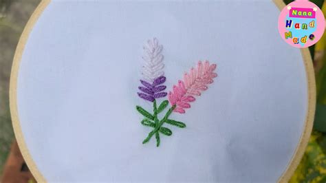 ฝึกปักผ้าด้วยมือ ลายดอกสับปะรดสี ง่ายๆ Hand Embroidery Bromiliad
