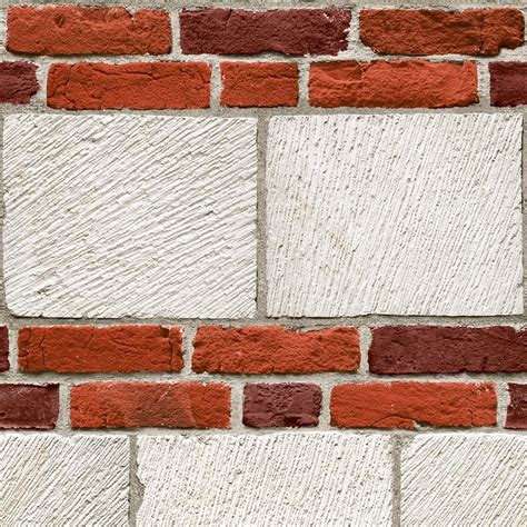 Sample Muriva Just Like It Large Brick Faux Stone Wall Embossed