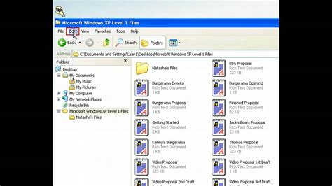 Windows Xp Move Files To Folders Pc Operating Systems Youtube