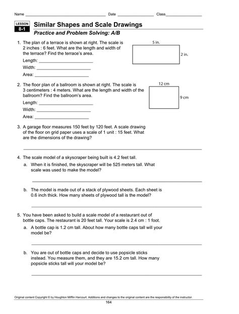 Scale Factor Worksheets 7th Grade With Answers