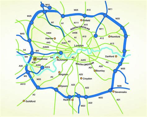M25 Map Map Of M25 England