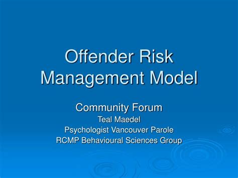 Ppt Offender Risk Management Model Powerpoint Presentation Free