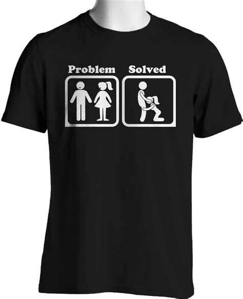 Problem Solved Sex Happy Marriage Funny Saying T Shirts Mens Cotton Men