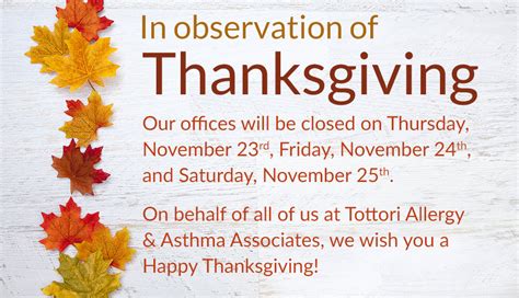Office Closed 112317 Through 112517 In Observation Of Thanksgiving