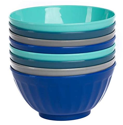 Klickpick Home 6 Inch Plastic Bowls Set Of 8 28 Ounce Large Plastic