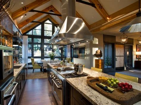 Spacious Rustic Modern Kitchen And Dining Area Hgtv