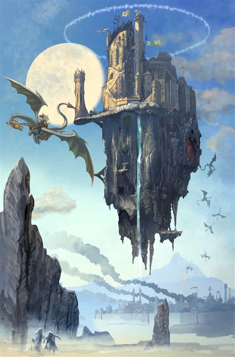 Flying Castle By Serg4d On Deviantart Fantasy Art Landscapes Fantasy