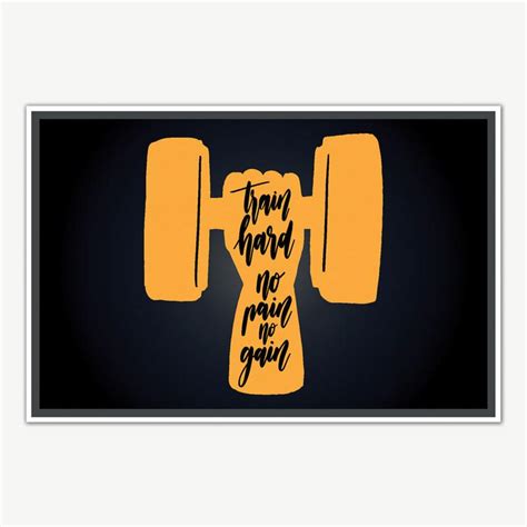 Train Hard Fitness Poster Art Gym Motivation Posters Inephos