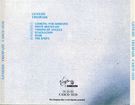 Cd Album Genesis Trespass Uk 1985 Nm Audioweb