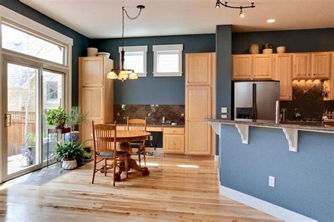 Interior Blue Kitchen Walls Kitchen Wall Colors Honey Oak Cabinets