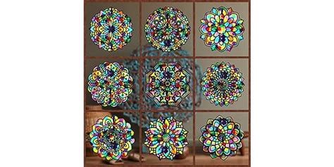 18 Pack Diy Stained Glass Window Kits