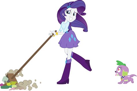 Equestria Girls Rarity Spike Cleaning And Love By Joemasterpencil On