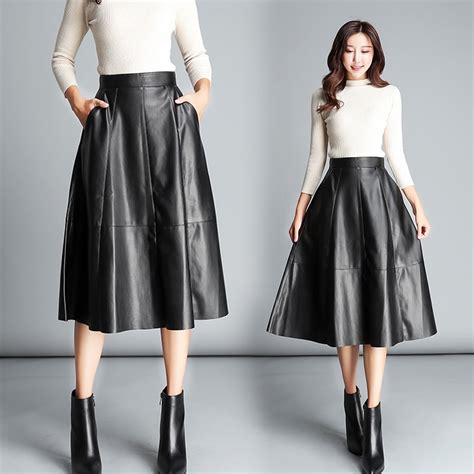 Autumn And Winter New Korean Fashion Long Black Skirt Female High Waist