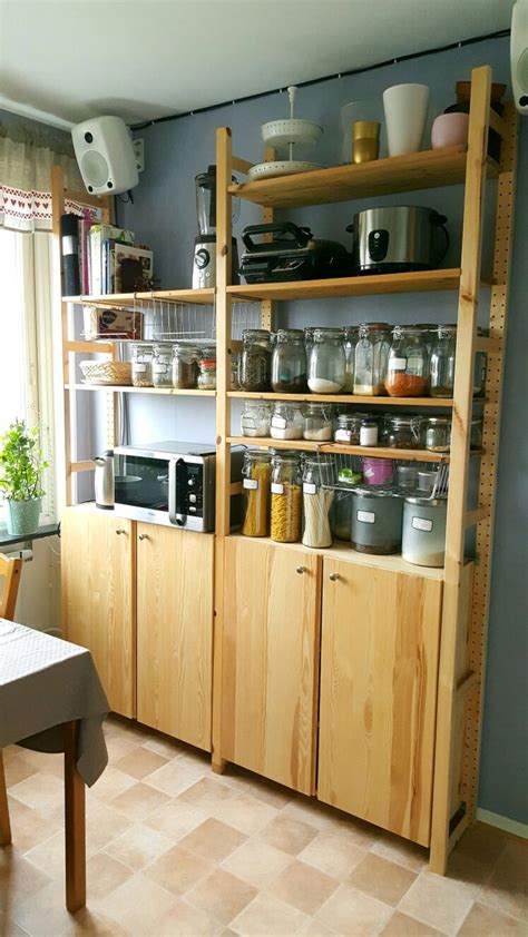 Our pantry shelves, and kitchen storage solutions put all your kitchen supplies in instant view. Ikea ivar | Kitchen pantry cabinet ikea, Freestanding ...