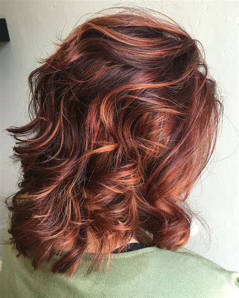 Rv Base With Copperorange Highlights Dark Auburn Hair Color Auburn