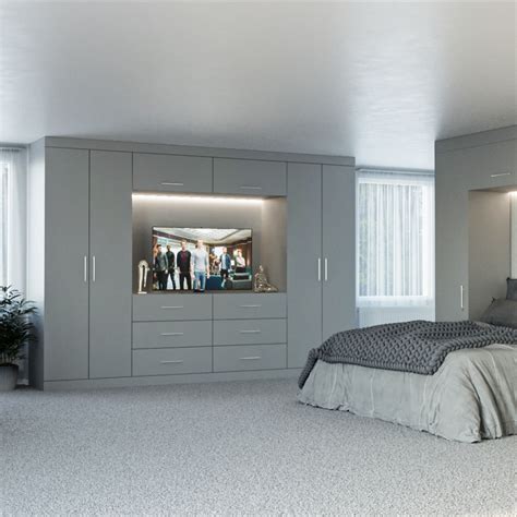 Light Grey Fitted Wardrobe Bedroom Built Ins Bedroom Makeover