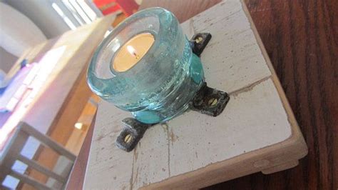 Candle Holder And Stand Vintage Glass Insulator And Etsy Glass