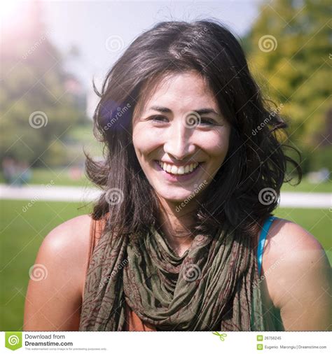 Beautiful Girl With Scarf On The Lawn Stock Image Image Of Modern Nature 26756245