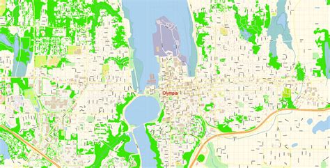 Olympia Washington Pdf Map Vector Exact City Plan Detailed Street Map