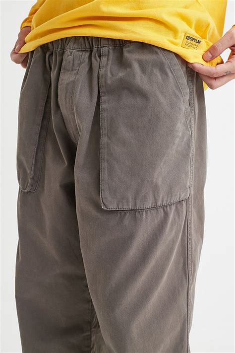 Uo Khaki Bellow Pocket Utility Trousers Urban Outfitters Uk