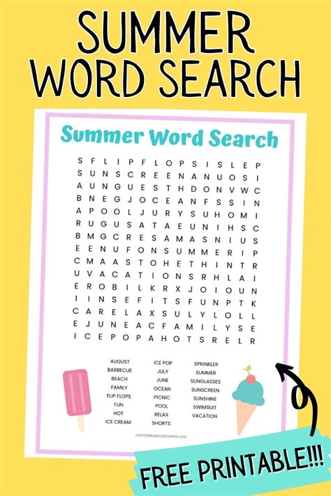 Free Printable Summer Word Searches Word Search Printable Free For