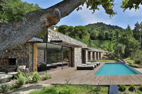 Modern Italian Stone Villa On A Hill Overlooking The Ligurian Landscape