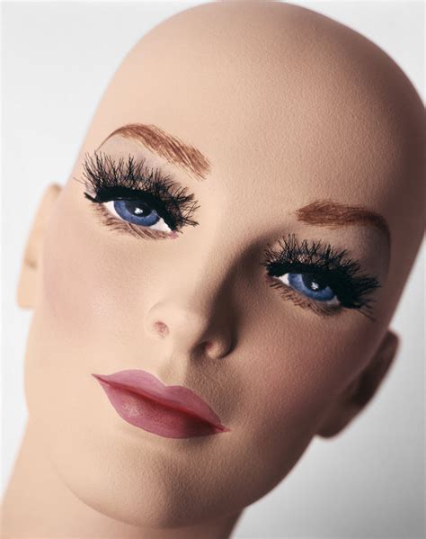 1970s Close Up Full Face Portrait Of Woman Mannequin Head With Long