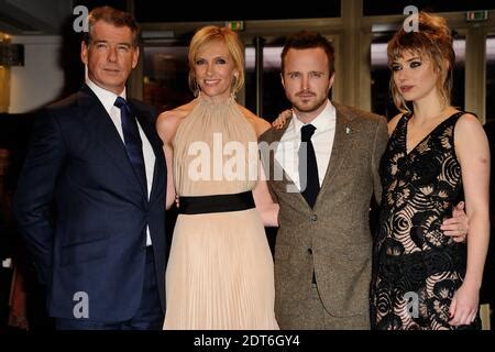 Pierce Brosnan Aaron Paul Toni Collette And Imogen Poots On The Set Of The Movie A Long Way