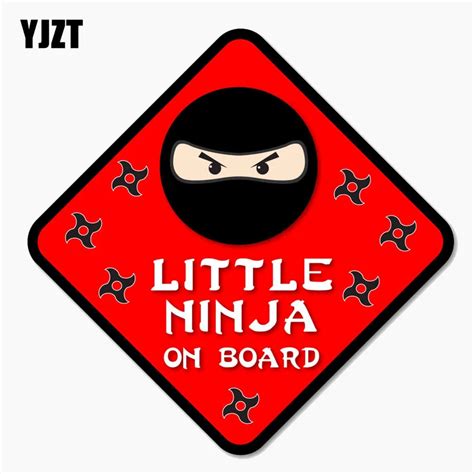 Yjzt 135cm135cm Amusing Little Ninja On Board Sign Reflective Car