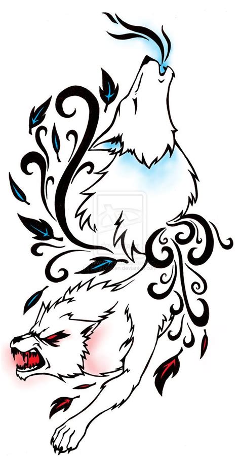 Wolf Tattoo Color By Rizyukaizen On Deviantart Wolf Tattoos Wolf