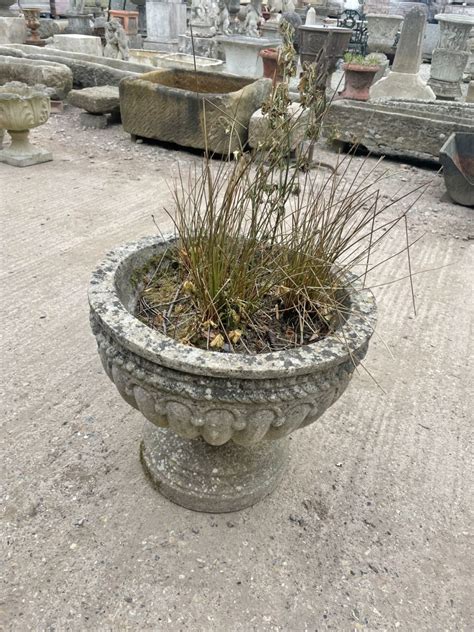 Short Reclaimed Stone Planter Authentic Reclamation