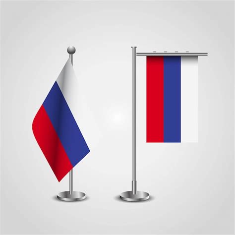 Premium Vector Russia Country Flag On Pole