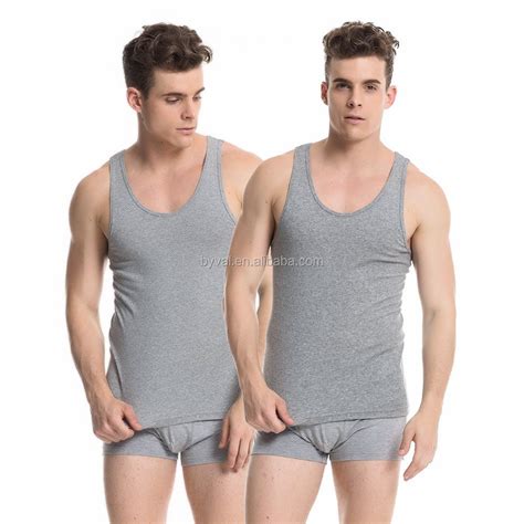 Men Clothing 100 Cotton Ribbed Crew Neck Tank Tops Sleeveless Undershirts Buy Sleeveless