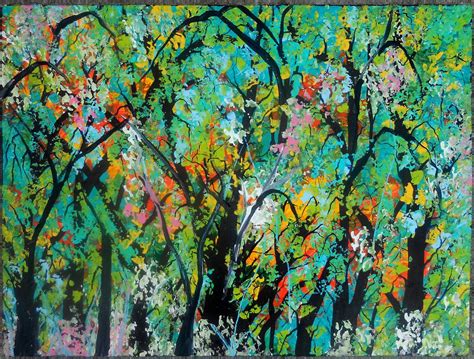 Autumn Forest Abstract Nature Tree Art Trees Painting
