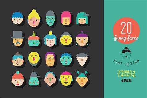 53 Doodle Faces Custom Designed Illustrations ~ Creative Market