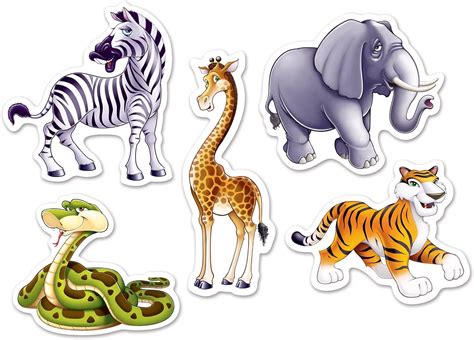 Beistle Mini Jungle Animal Cutouts 10 Pack 45 675