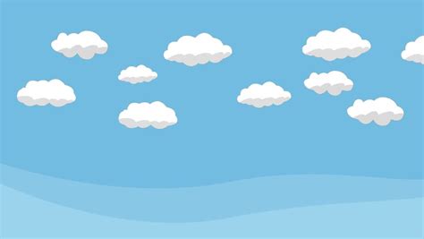 Animated Cartoon Blue Sky With White Clouds Stock Footage Video