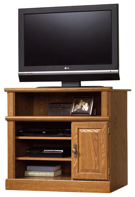 The sauder select computer desk features contemporary design elements in a traditional finish of brushed maple. Sauder Orchard Hills Small Highboy TV Stand in Carolina ...