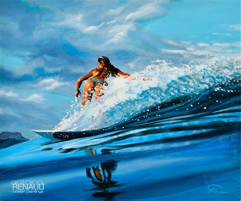 Quincy Davis By Antoine Renault 2012 Surf Art Ocean Painting Surfing