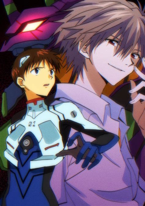 Ikari Shinji And Nagisa Kaworu Neon Genesis Evangelion Drawn By