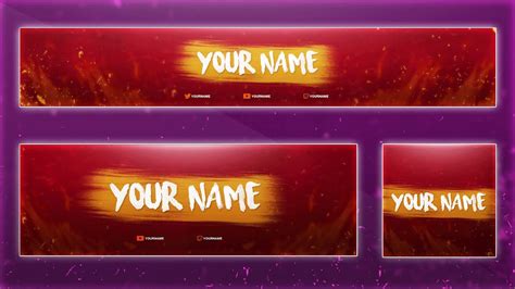 Clean Youtube Banner Template Psd Photoshop Free